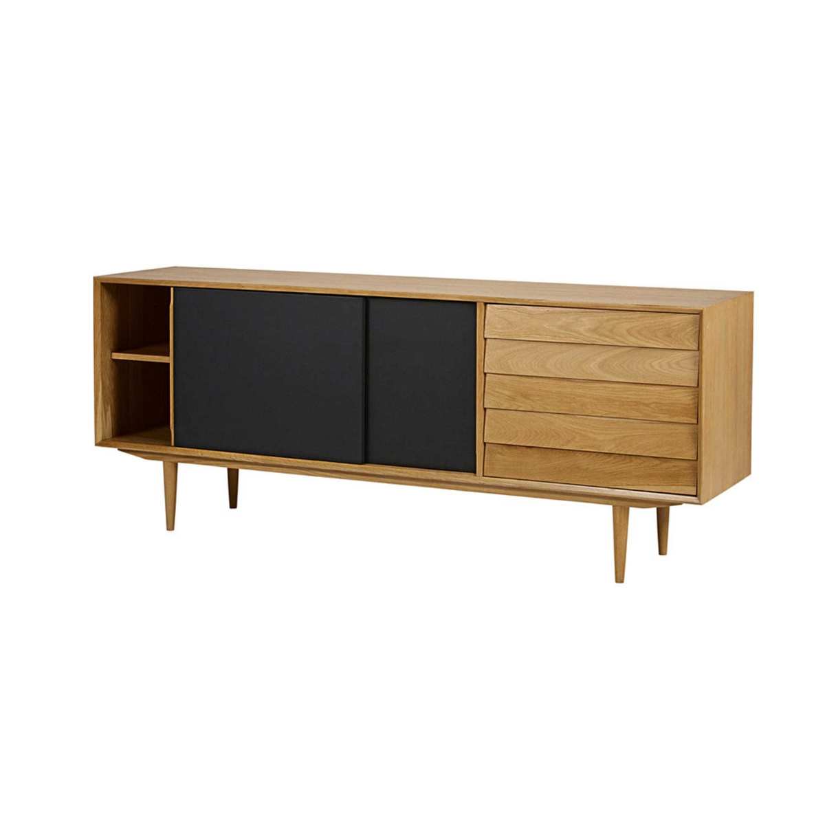 SHEFFIELD - Black vintage 3-door sideboard – image 4