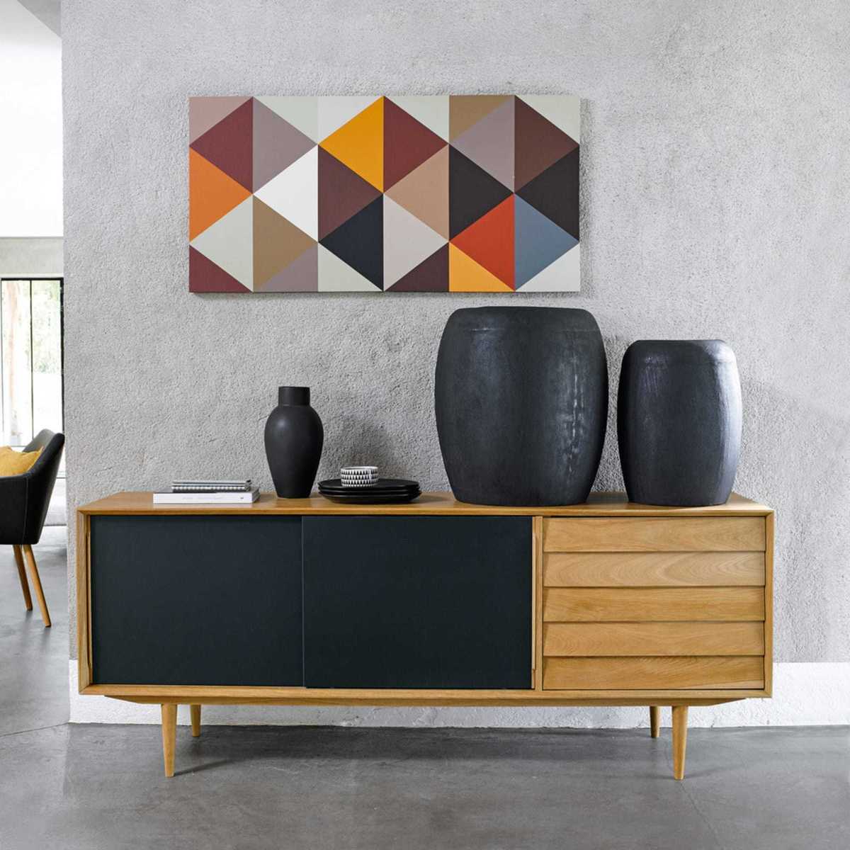 SHEFFIELD - Black vintage 3-door sideboard – image 7