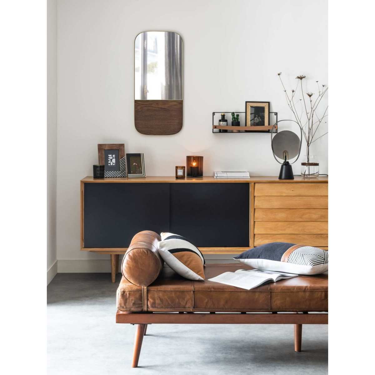 SHEFFIELD - Black vintage 3-door sideboard – image 8