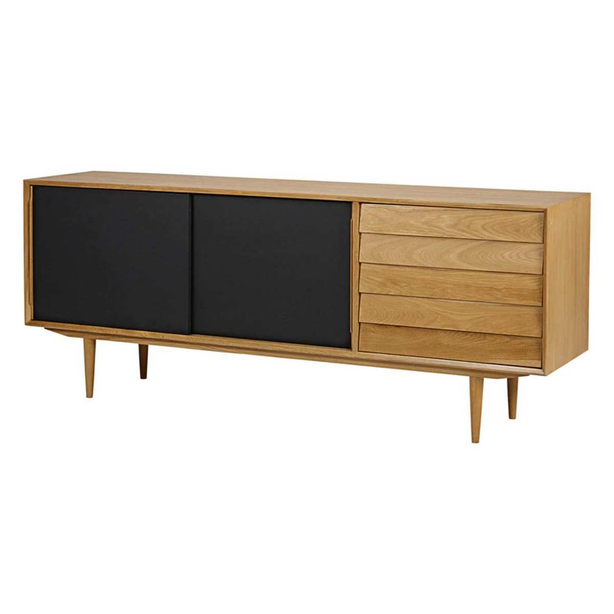 SHEFFIELD - Black vintage 3-door sideboard – image 2