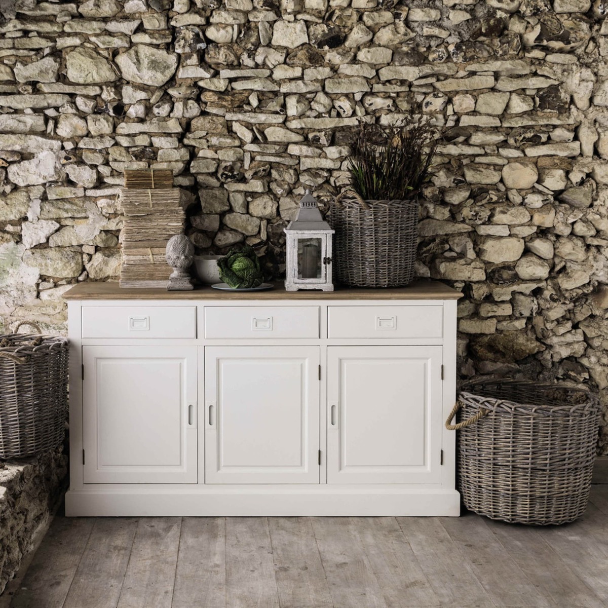LEANDRE - White 3-Door 3-Drawer Sideboard – image 7