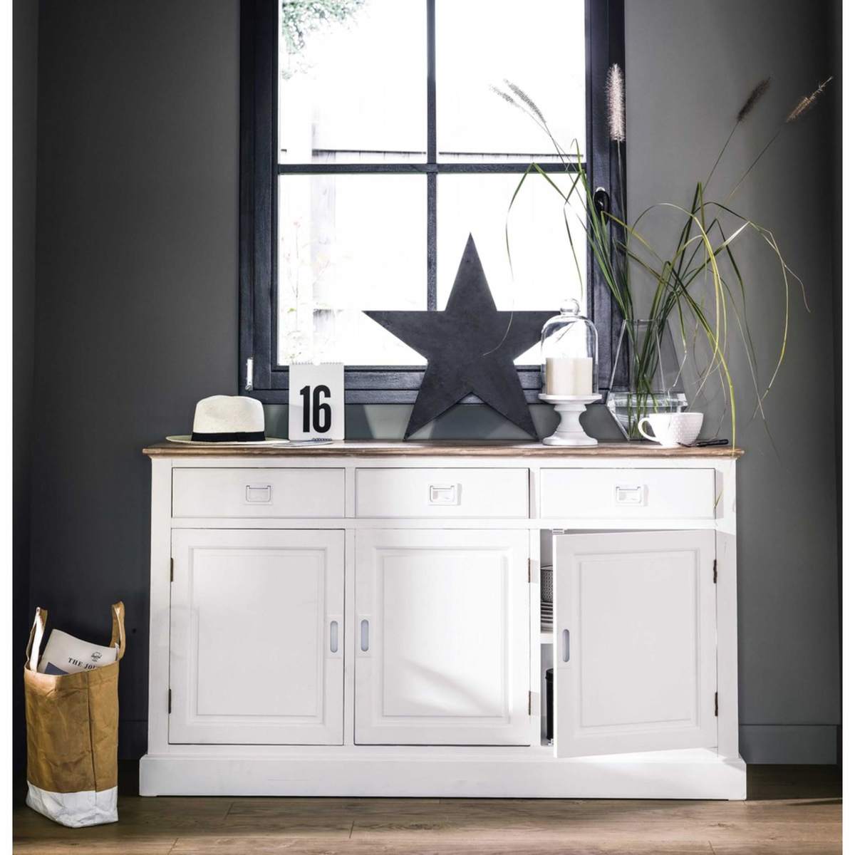 LEANDRE - White 3-Door 3-Drawer Sideboard – image 8