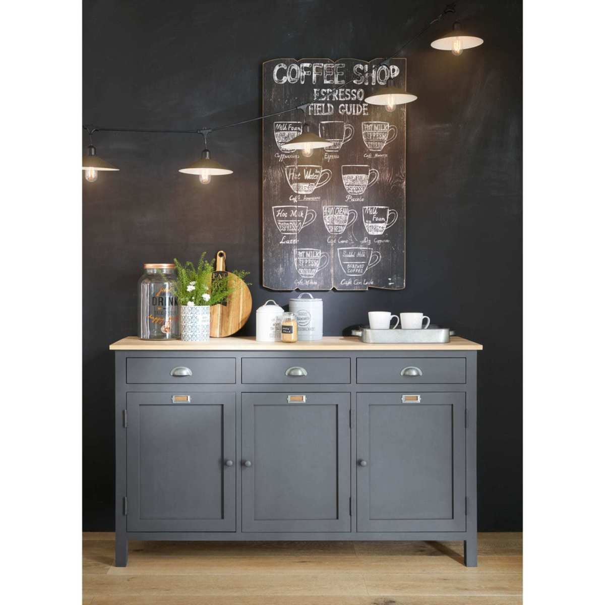 CHABLIS - Wooden sideboard in grey W 138cm – image 3