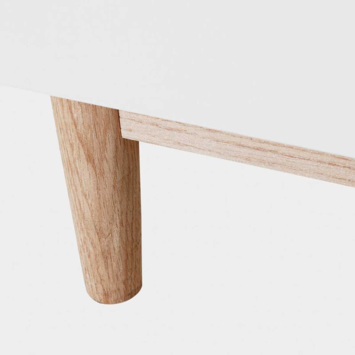 White 2-Door Sideboard with Oak Legs Artic – image 3