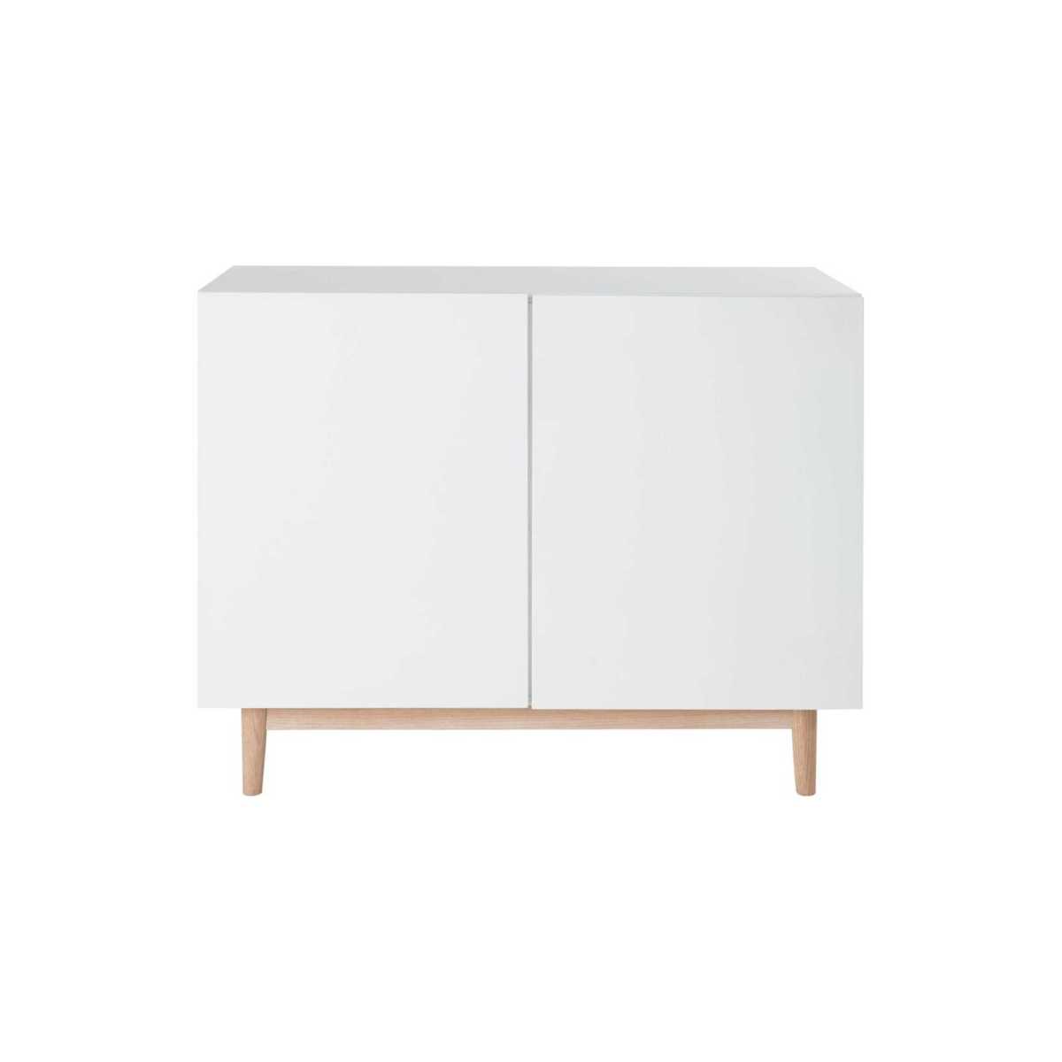 White 2-Door Sideboard with Oak Legs Artic – image 1