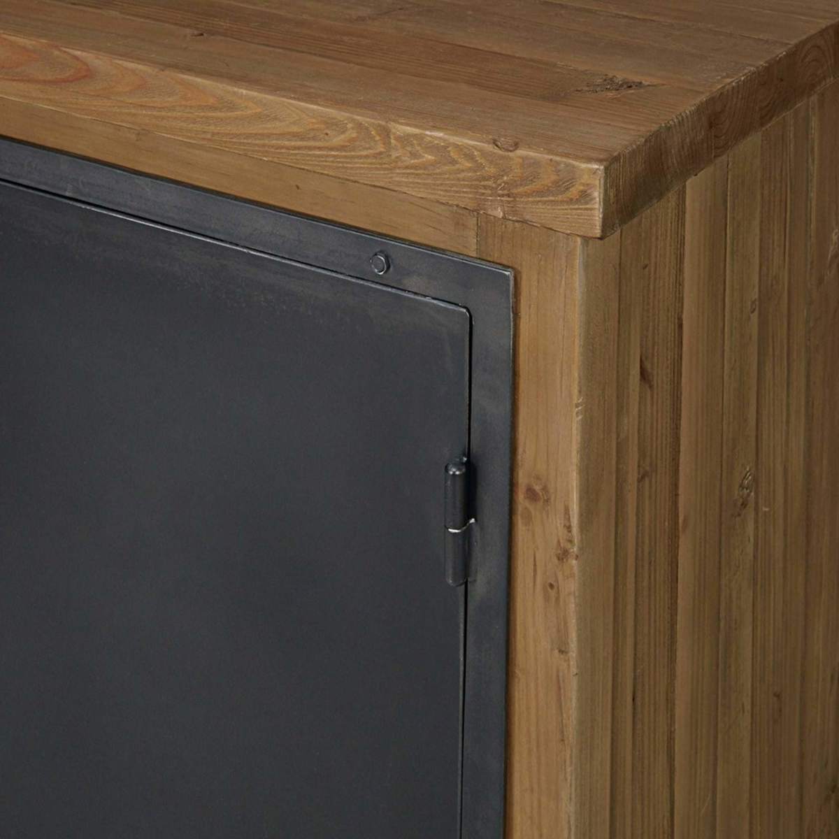 LEONARD - Recycled Pine and Anthracite Metal 4-Door Sideboard – image 4