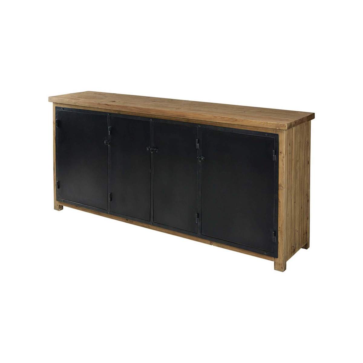 LEONARD - Recycled Pine and Anthracite Metal 4-Door Sideboard – image 2