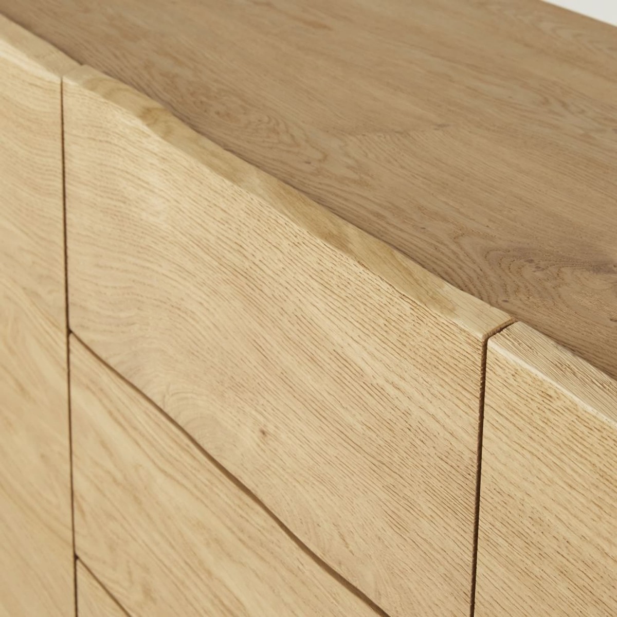 Solid Oak and Black Metal 2-Door 3-Drawer Sideboard Magnus – image 3