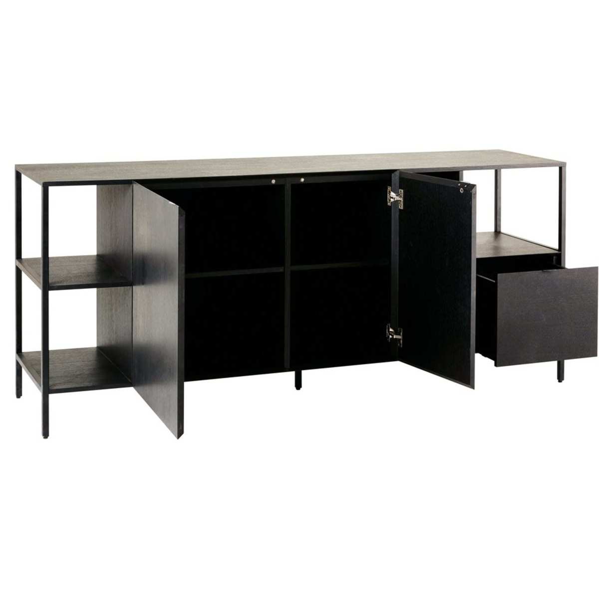 OPAL - Black Metal 2-Door 1-Drawer Sideboard – image 3