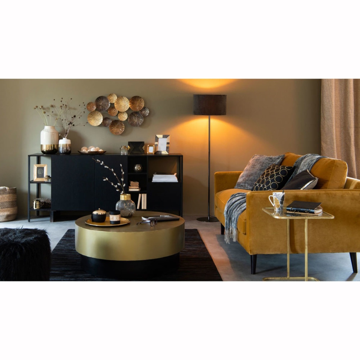 OPAL - Black Metal 2-Door 1-Drawer Sideboard – image 8