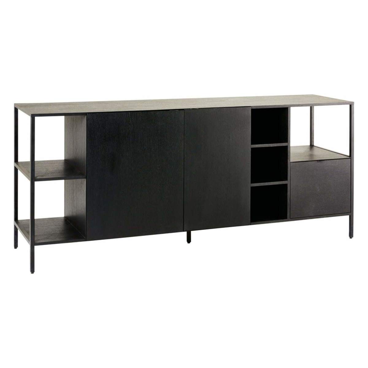 OPAL - Black Metal 2-Door 1-Drawer Sideboard – image 2
