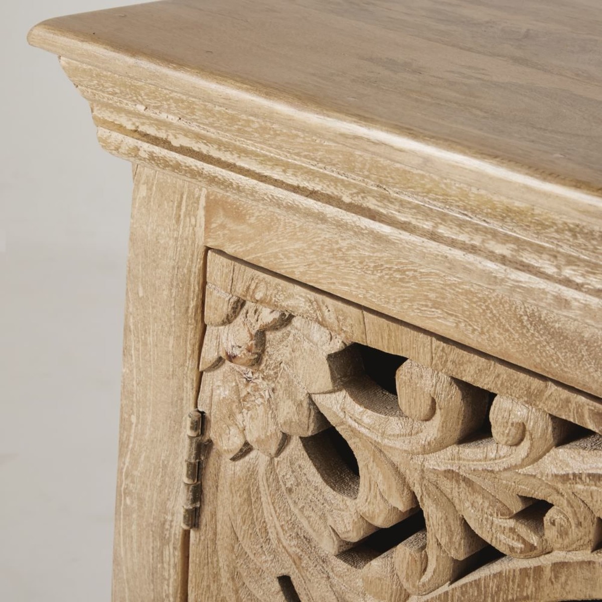 HIMALAYA - Carved Solid Mango Wood 2-Door Sideboard – image 3
