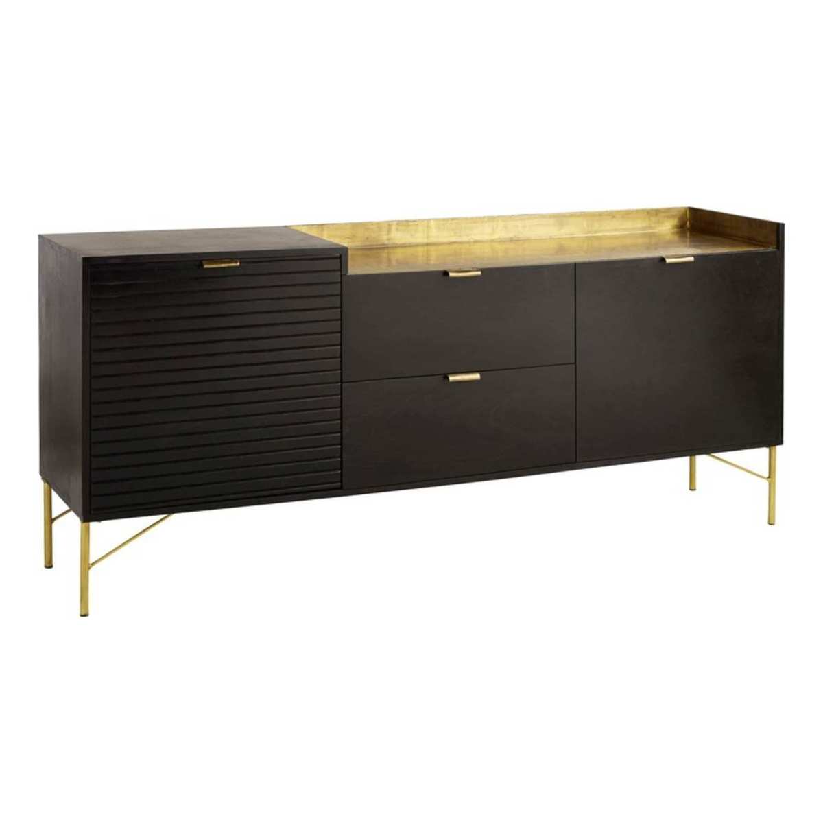 JAGGER - Black Solid Acacia 2-Door 2-Drawer Sideboard – image 2