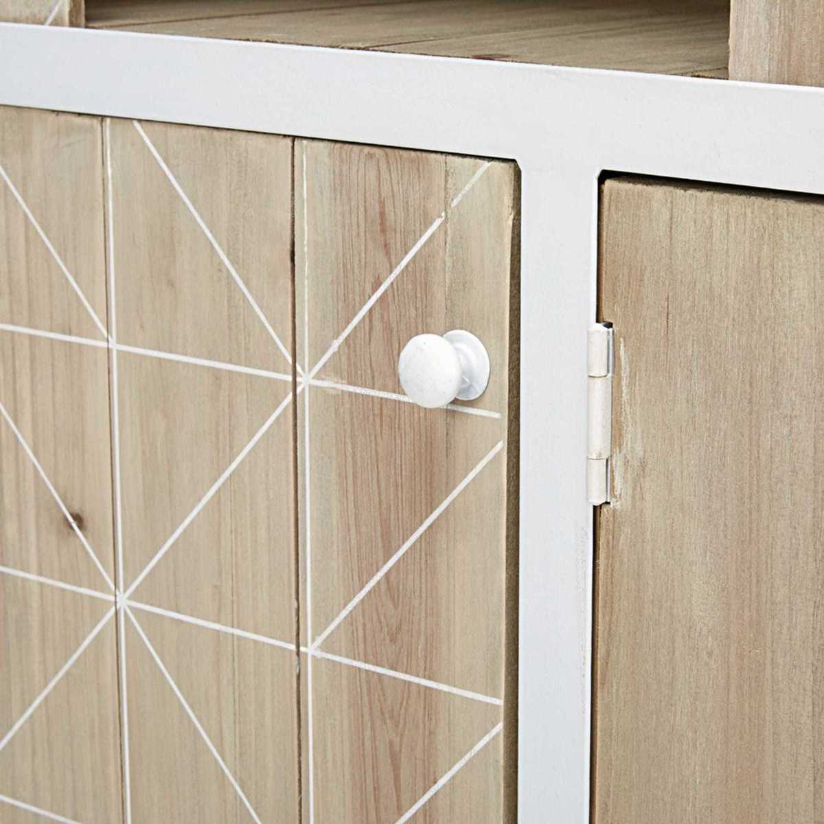 TAYLOR - White metal and pine 3-door sideboard – image 5