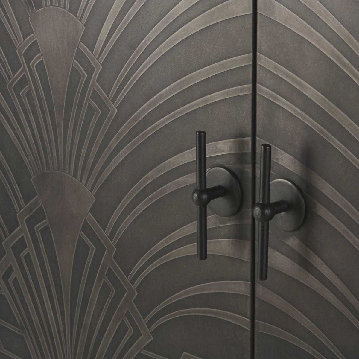 GOTHAM - Carved Matte Black Metal 2-Door Sideboard – image 4