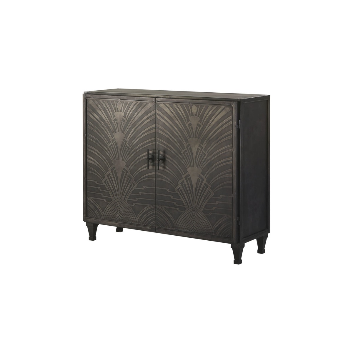 GOTHAM - Carved Matte Black Metal 2-Door Sideboard – image 2