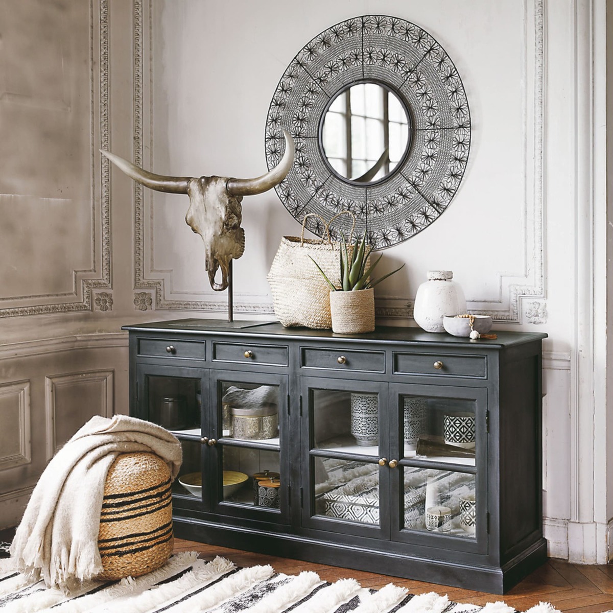 CLARENCE - Mango Wood Glazed Sideboard in Black – image 5