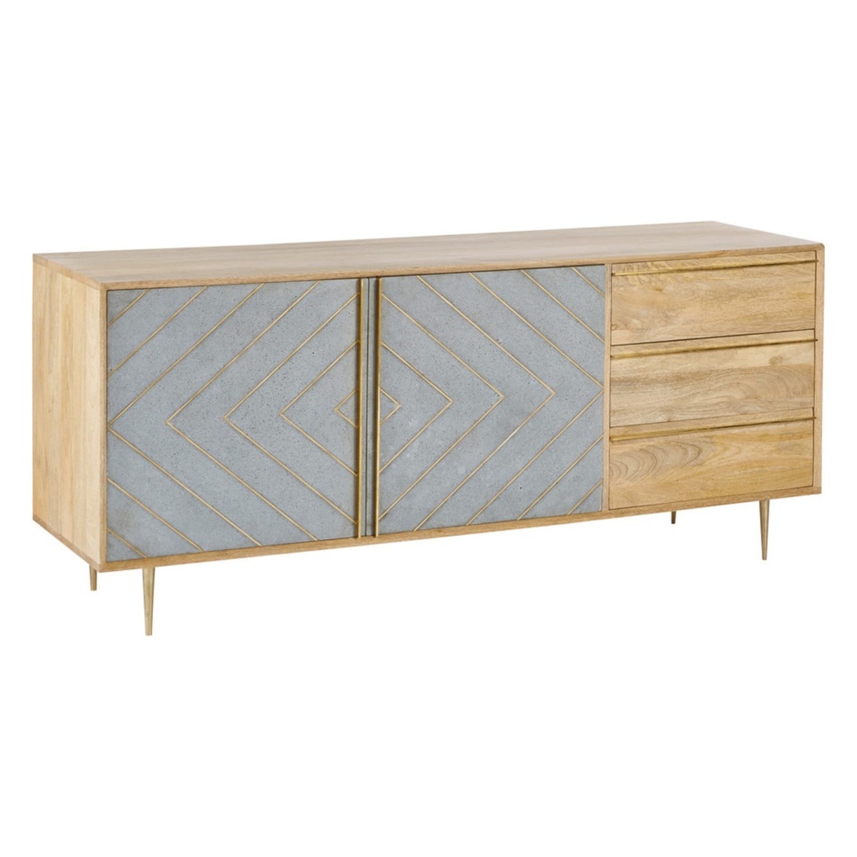 CARLOTTA - Solid Mango Wood 2-Door 3-Drawer Sideboard – image 2