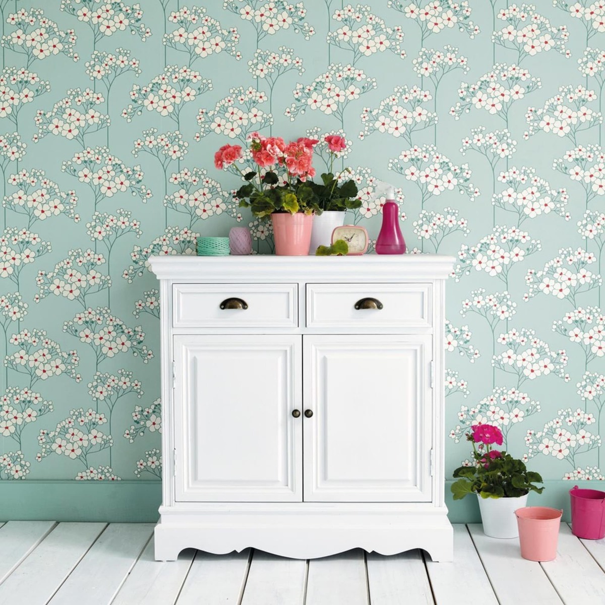 JOSÉPHINE - Paulownia wood sideboard in white W 86cm – image 3