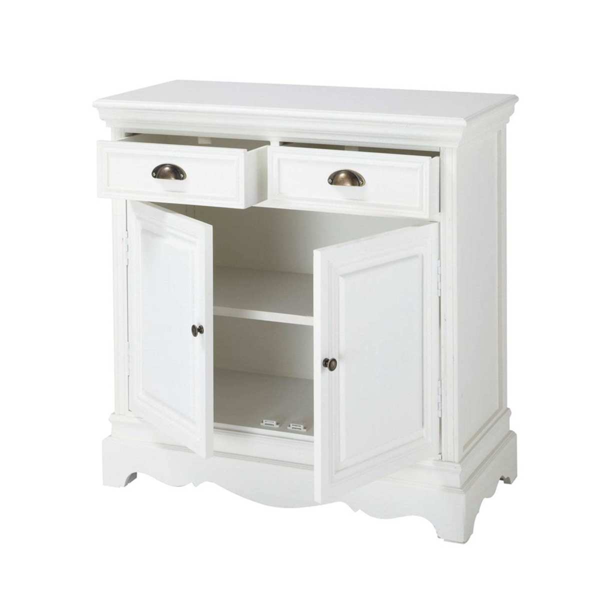 JOSÉPHINE - Paulownia wood sideboard in white W 86cm – image 4