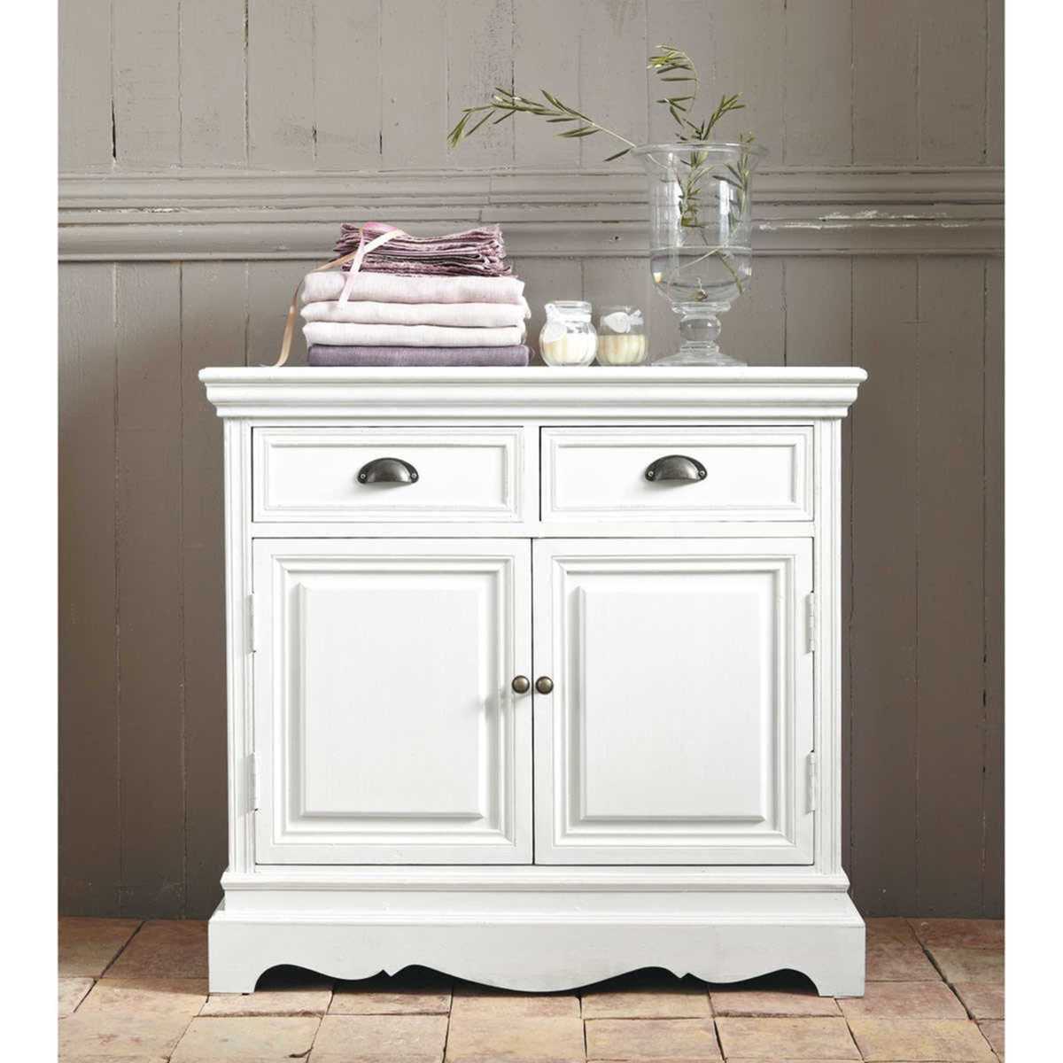 JOSÉPHINE - Paulownia wood sideboard in white W 86cm – image 5