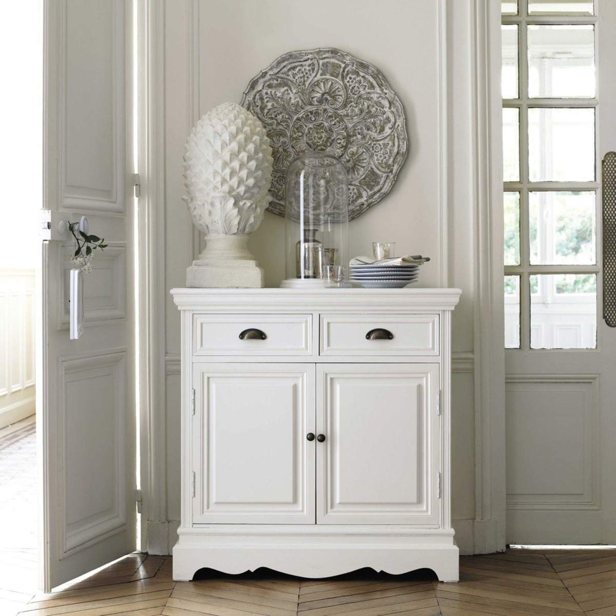 JOSÉPHINE - Paulownia wood sideboard in white W 86cm – image 7