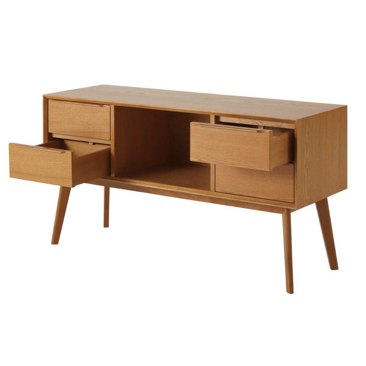 Solid Oak 4-Drawer Vintage Sideboard Portobello – image 2