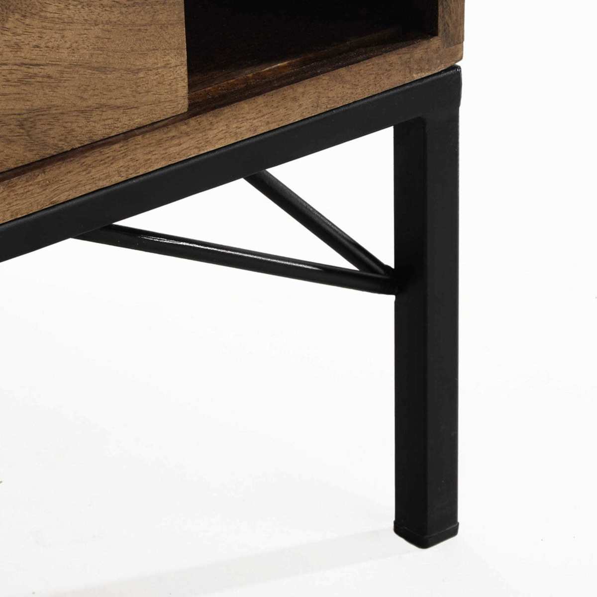 Mango wood highboard in grey / orange W 133cm Arty – image 4