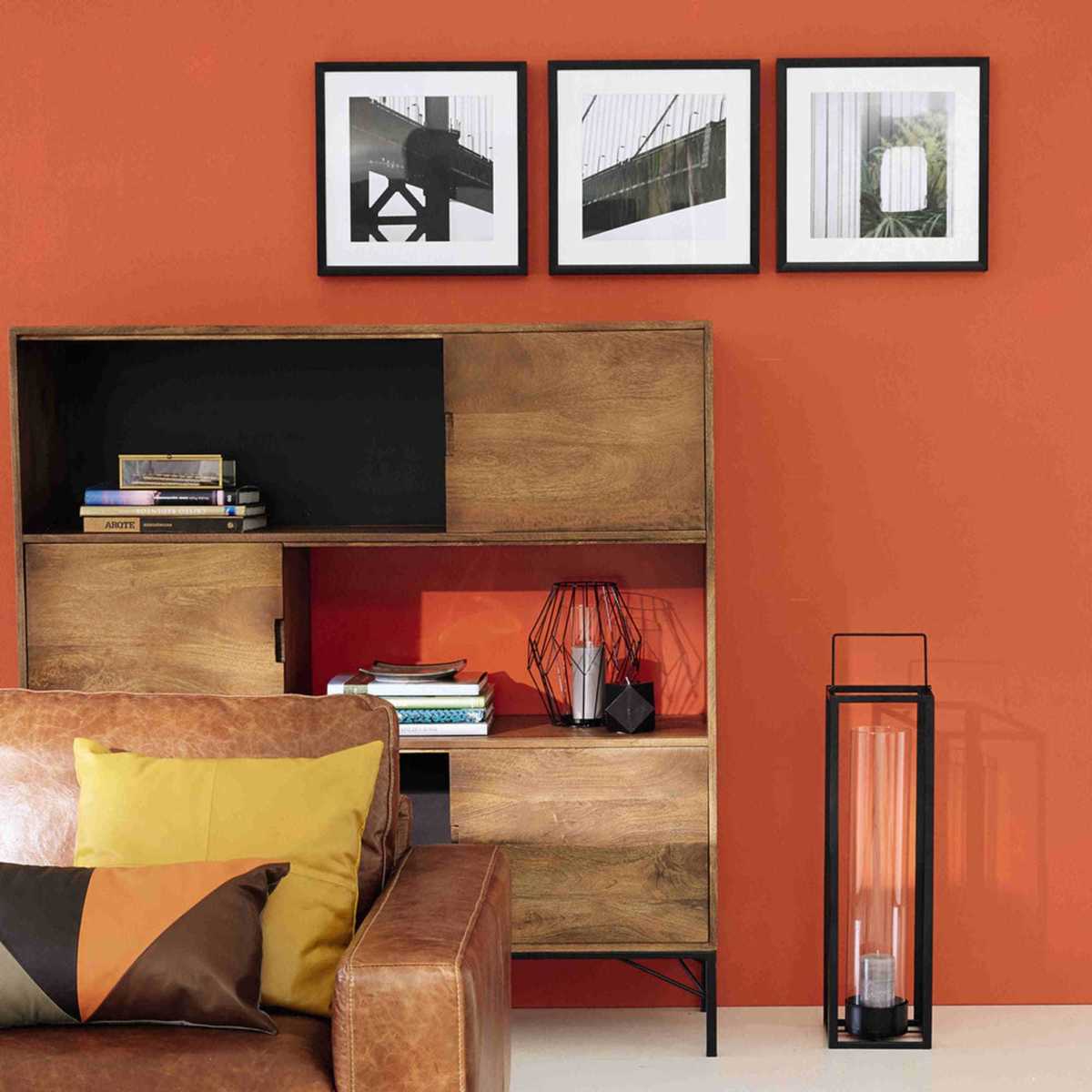 Mango wood highboard in grey / orange W 133cm Arty – image 9