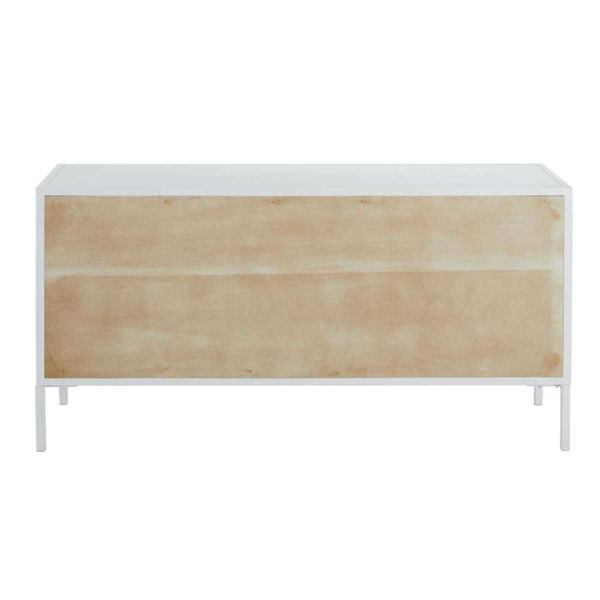 MAMBOK - White metal and sculpted mango wood 3-door sideboard – image 5