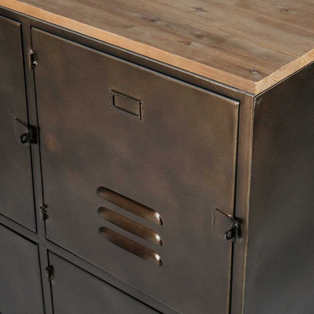 WAYNE - Metal and Pine 6-Door Wheeled Sideboard – image 5