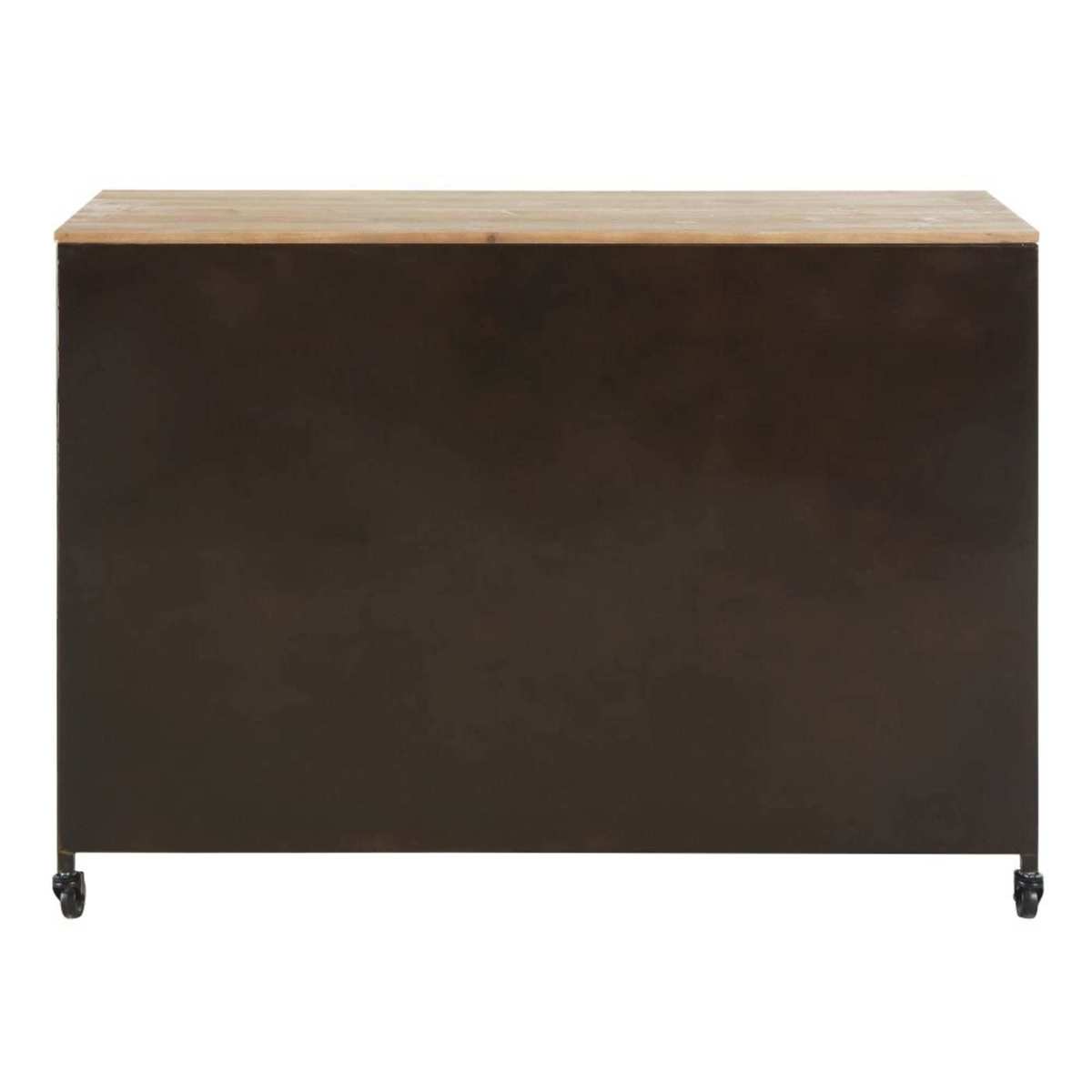 WAYNE - Metal and Pine 6-Door Wheeled Sideboard – image 6