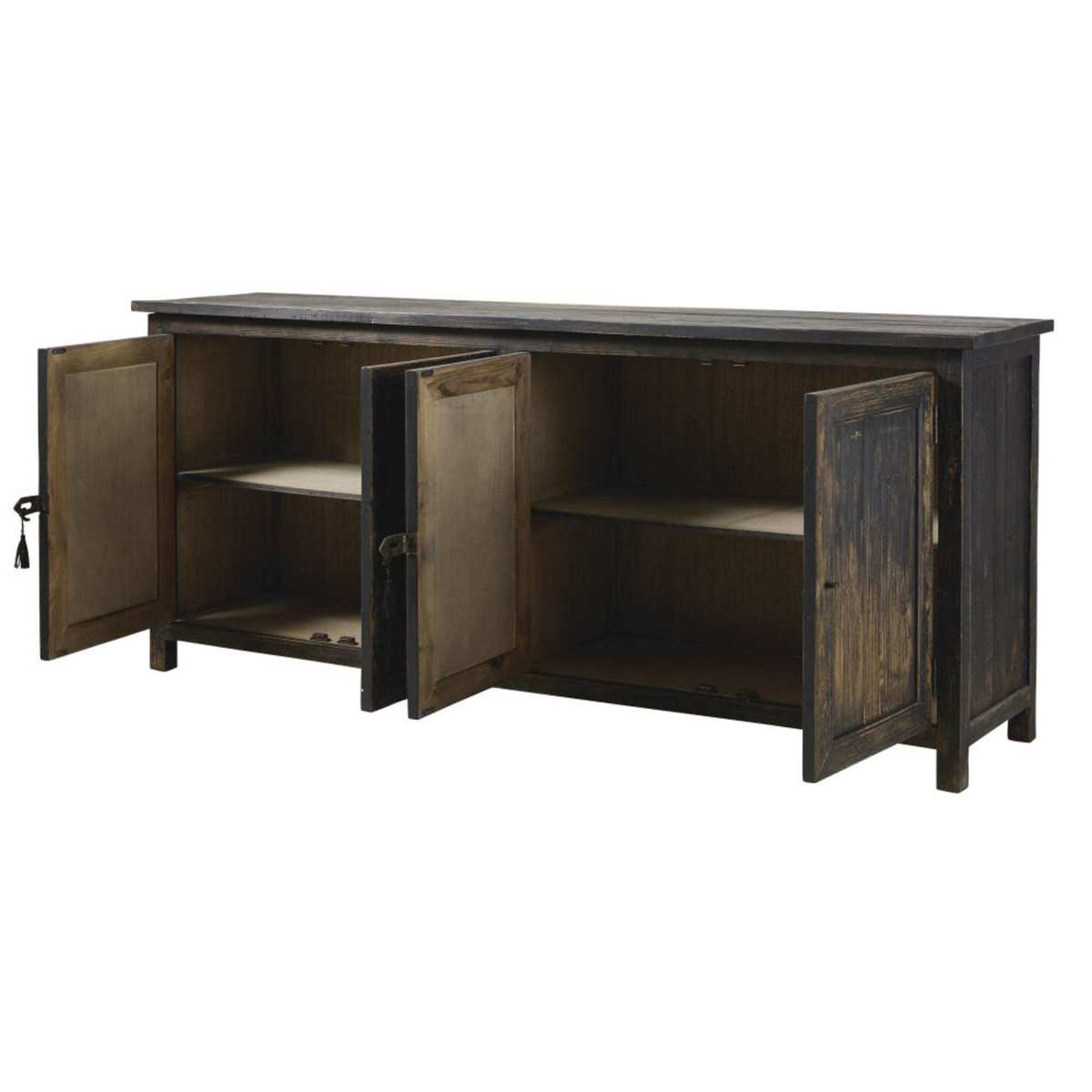 SABI - Black Recycled Pine 4-Door Sideboard – image 3