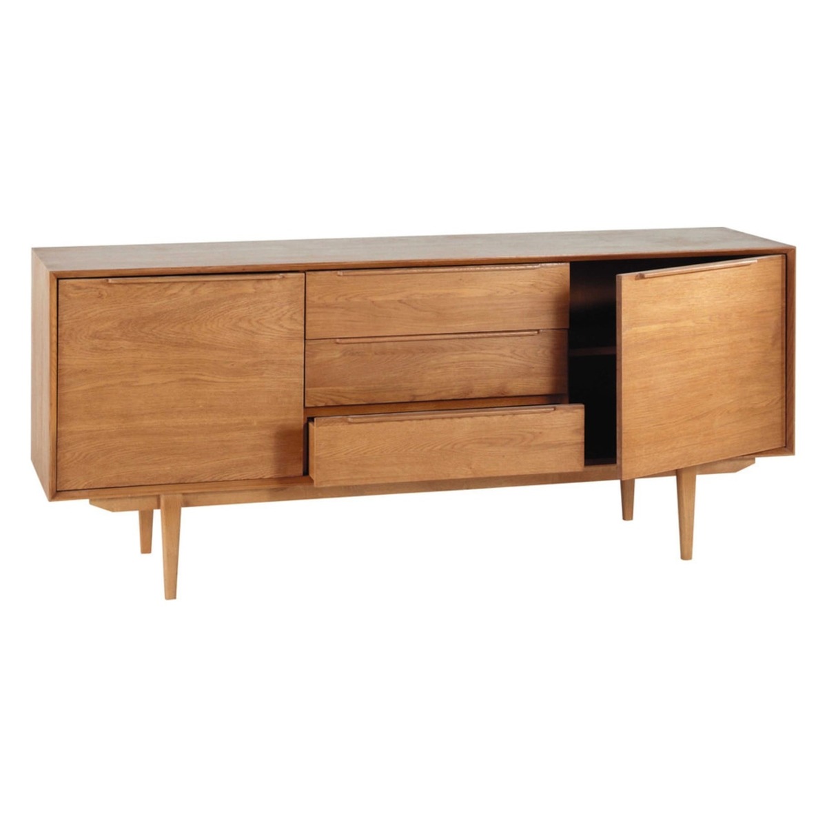PORTOBELLO - Solid Oak Vintage Long Sideboard – image 2