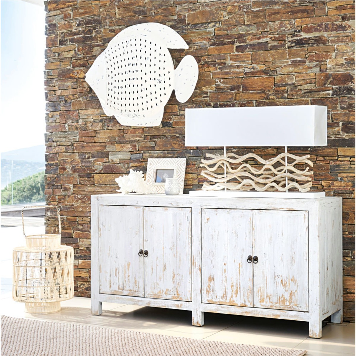 JASMIN - White Recycled Pine 4-Door Sideboard – image 6
