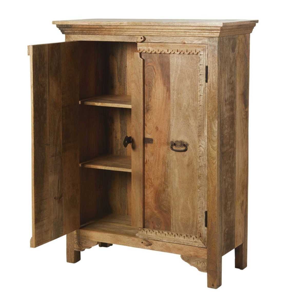 Solid Mango Wood 2-Door Storage Cabinet Kohima – image 4