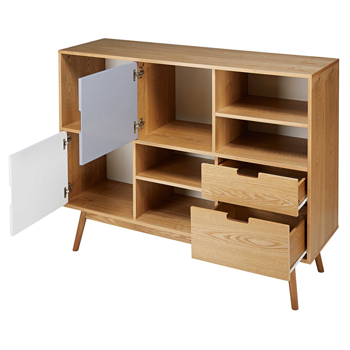 Vintage Tricoloured 2-Drawer 2-Door Bookcase Fjord – image 4