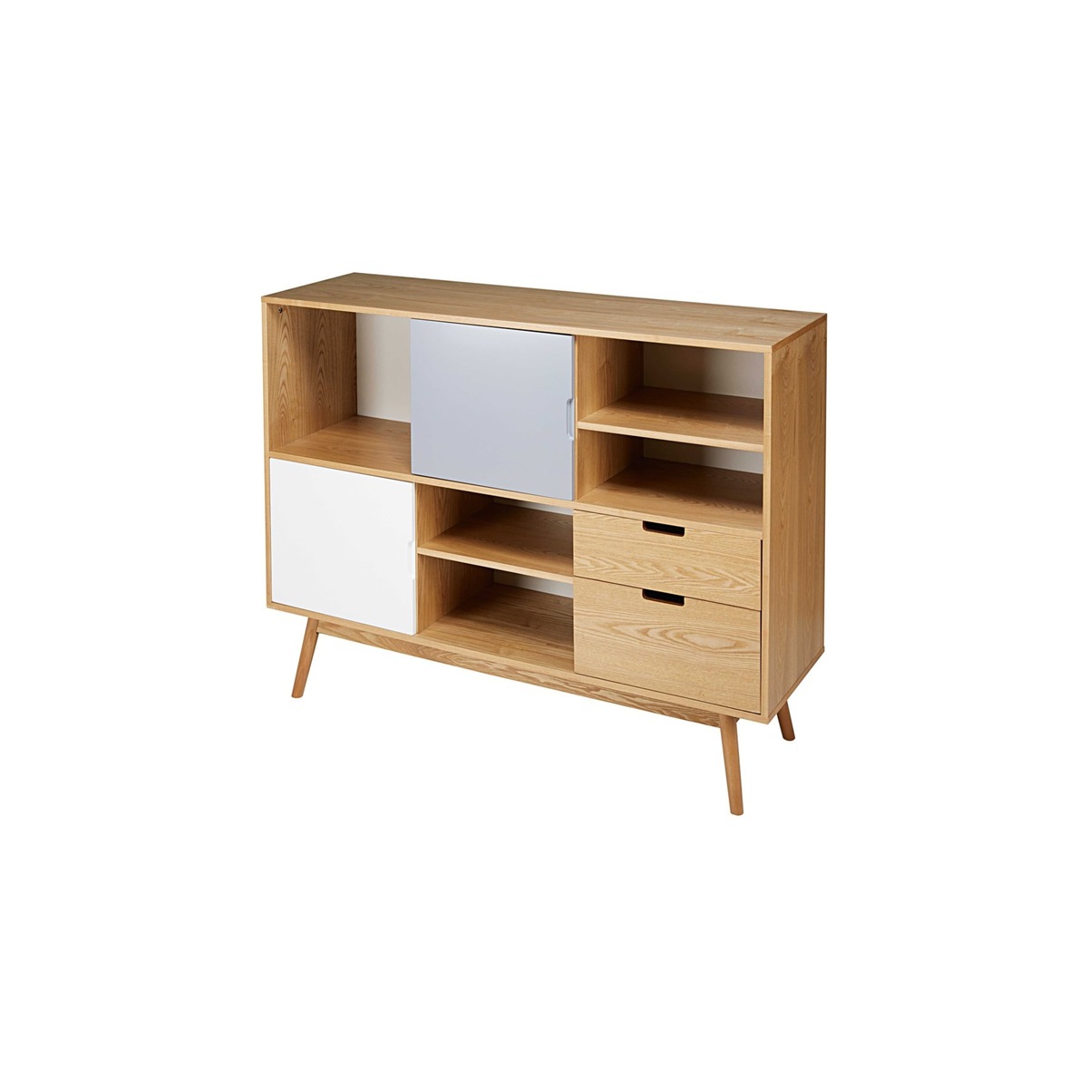 Vintage Tricoloured 2-Drawer 2-Door Bookcase Fjord – image 2