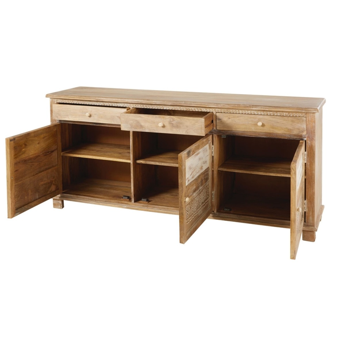 CARAIBA - Solid Mango Wood 3-Door Sideboard – image 3