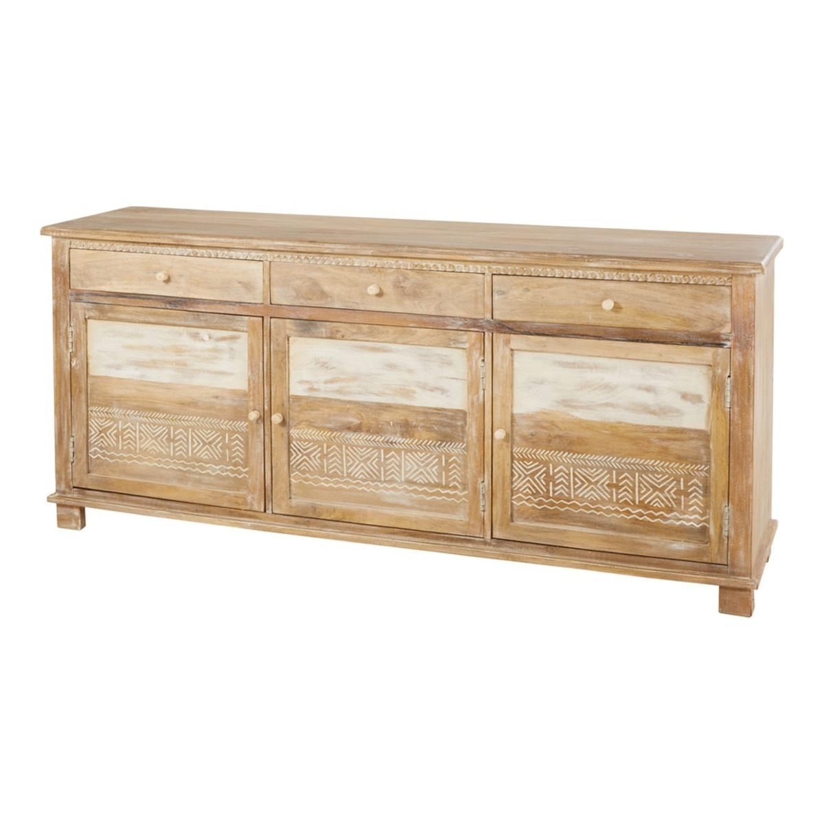 CARAIBA - Solid Mango Wood 3-Door Sideboard – image 2