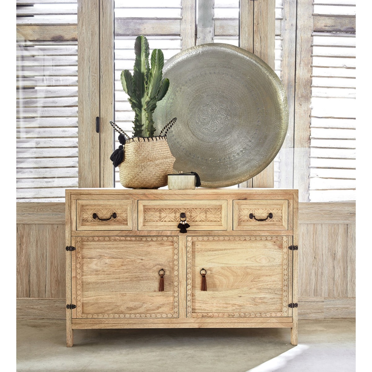 CHEROKEES - Solid Mango 2-Door 3-Drawer Sideboard – image 8