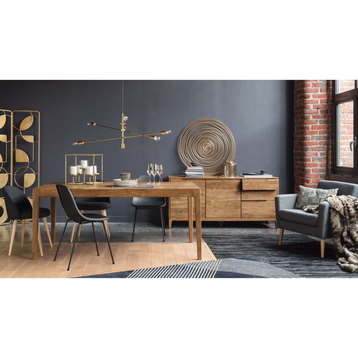MALMO - Acacia Vintage 2-Door 3-Drawer Sideboard – image 7