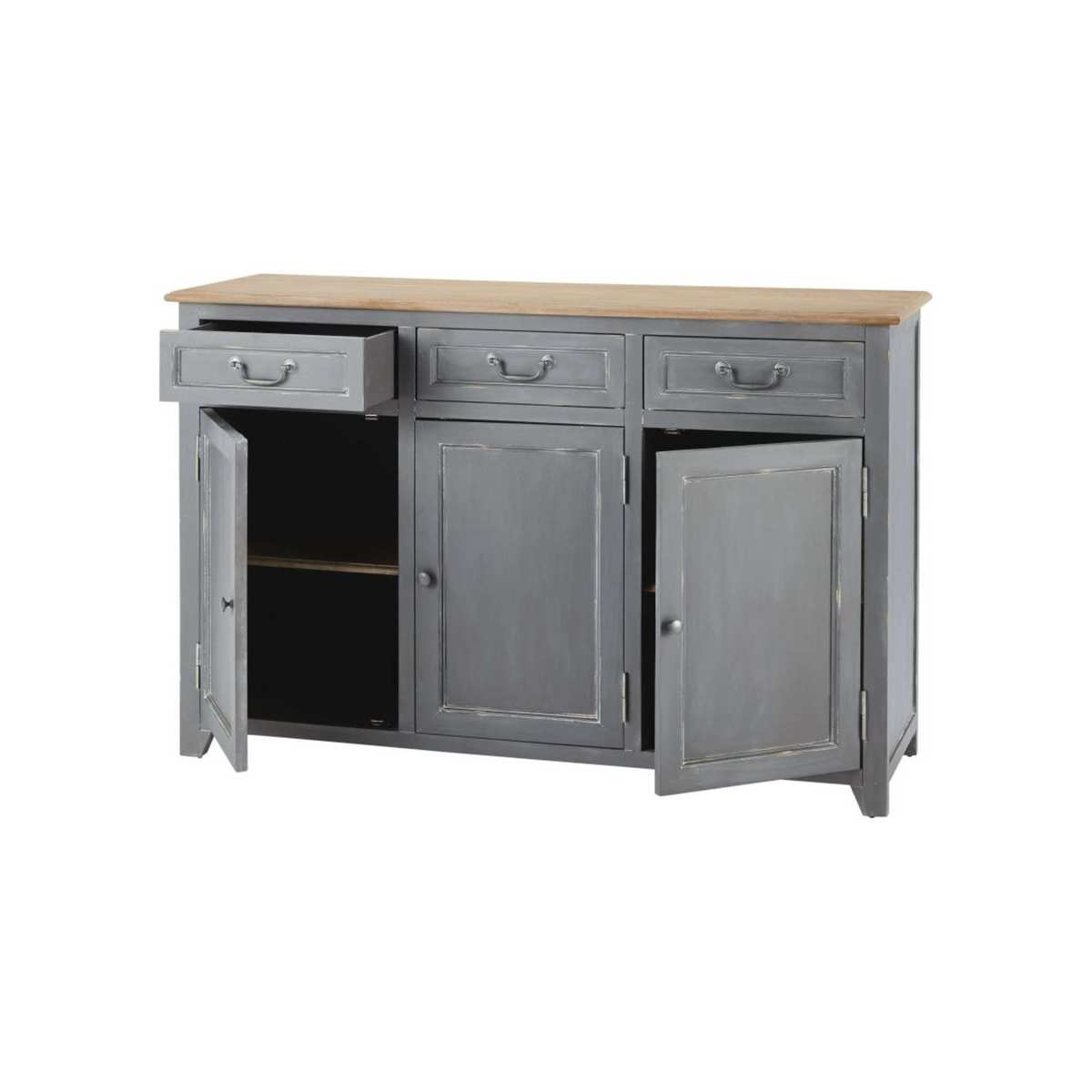 HONORINE - Grey 3-Door 3-Drawer Sideboard – image 2
