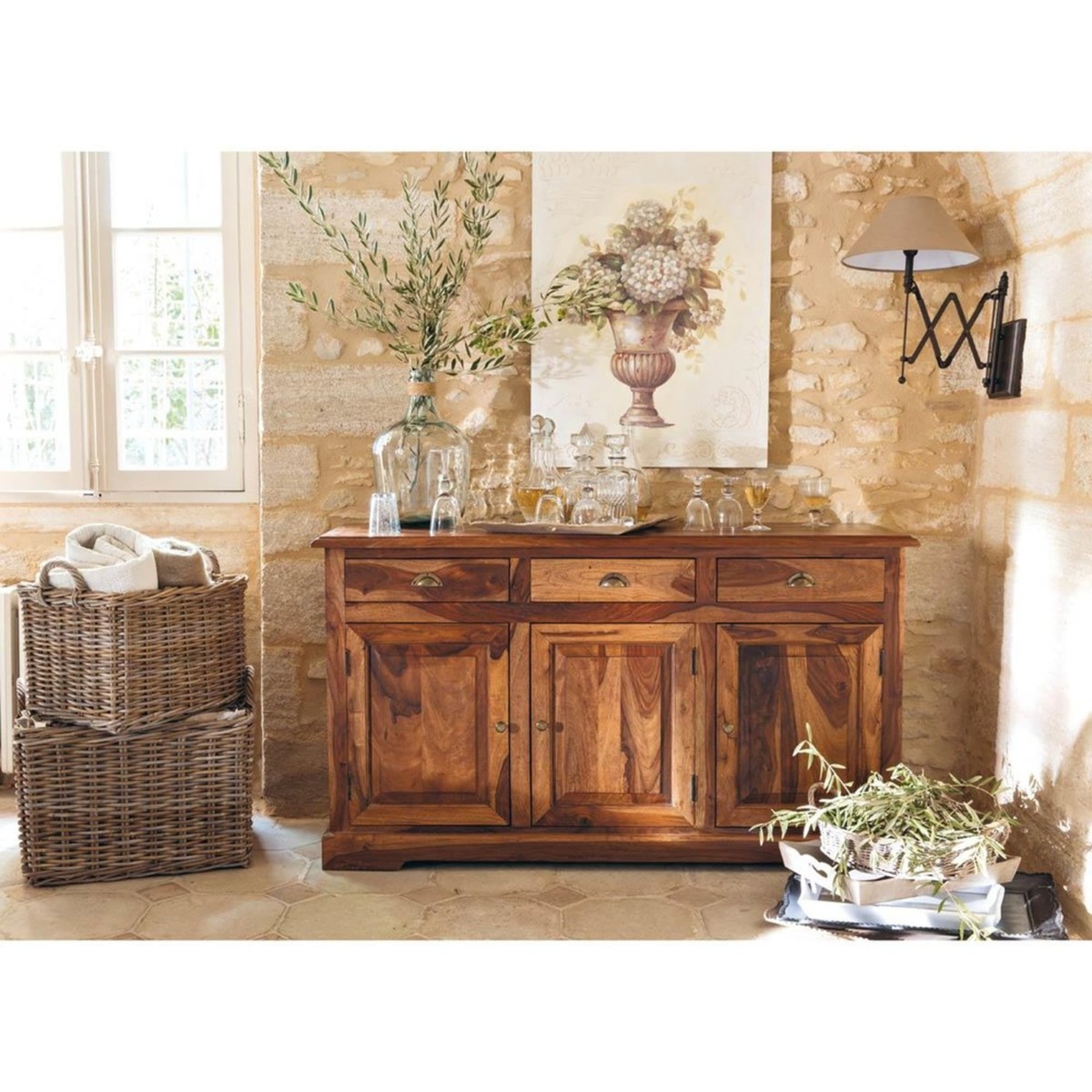 LUBÉRON - Stained solid sheesham wood sideboard W 150cm – image 3