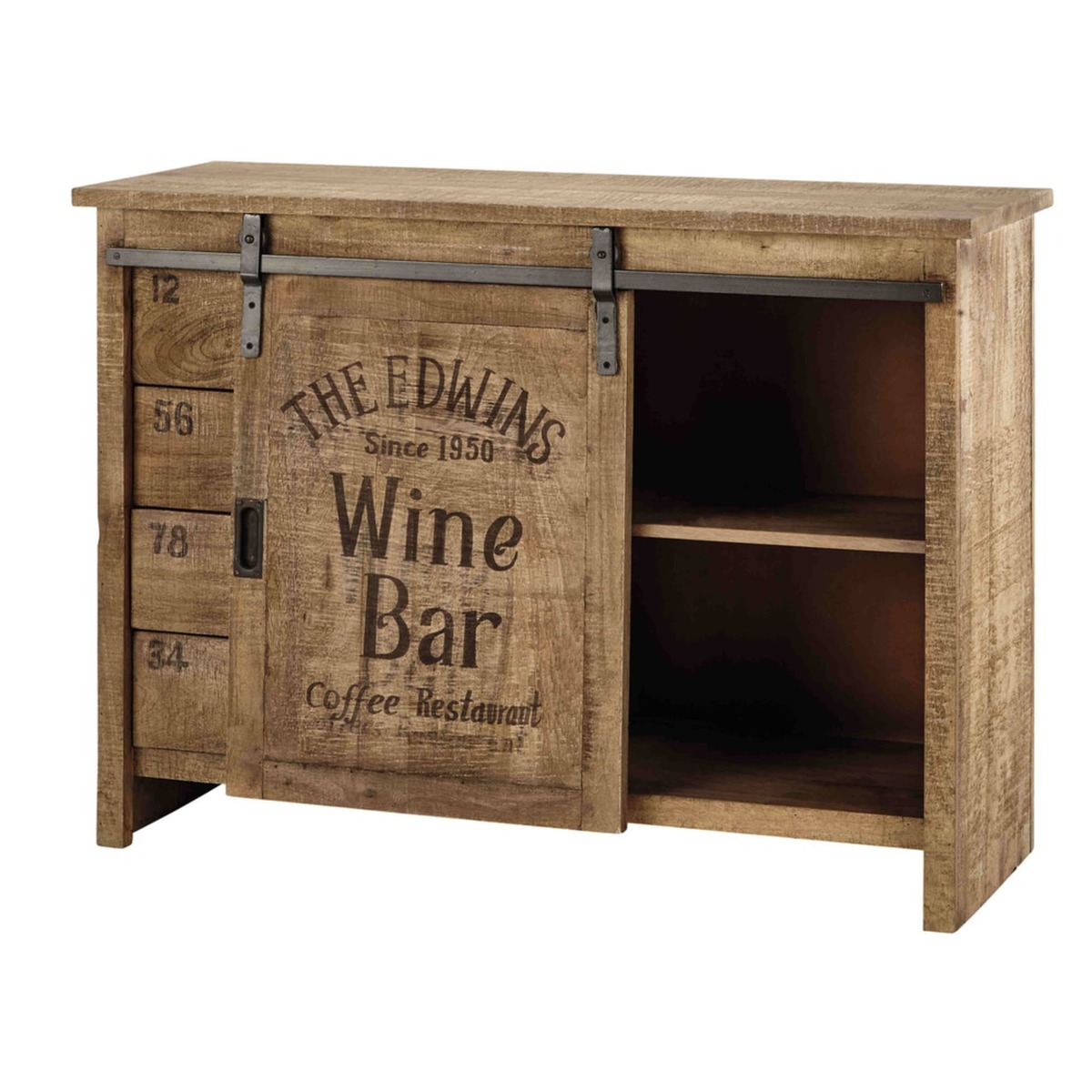 GERMAIN - Mango Wood 1-Door 4-Drawer Sideboard – image 3