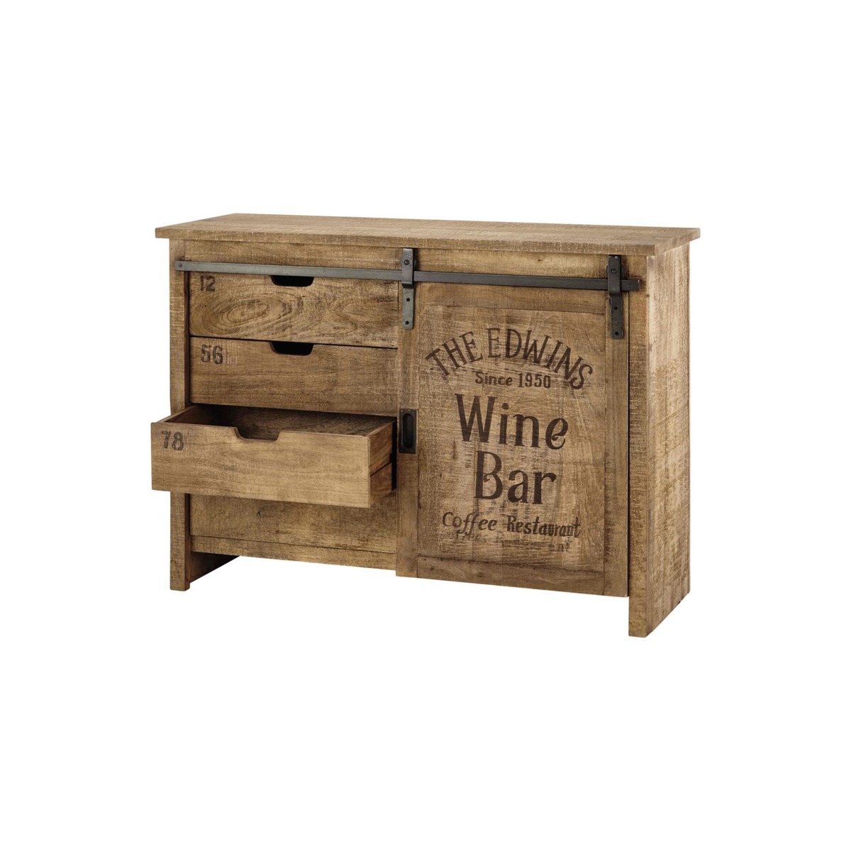 GERMAIN - Mango Wood 1-Door 4-Drawer Sideboard – image 2