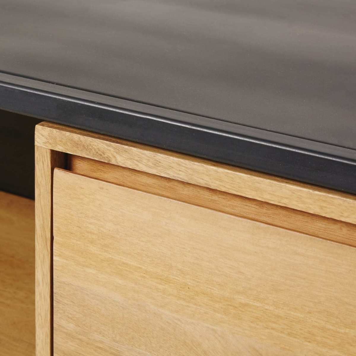 WAYAMPI - Solid Mango Wood and Black Metal 2-Door 2-Drawer Sideboard – image 6