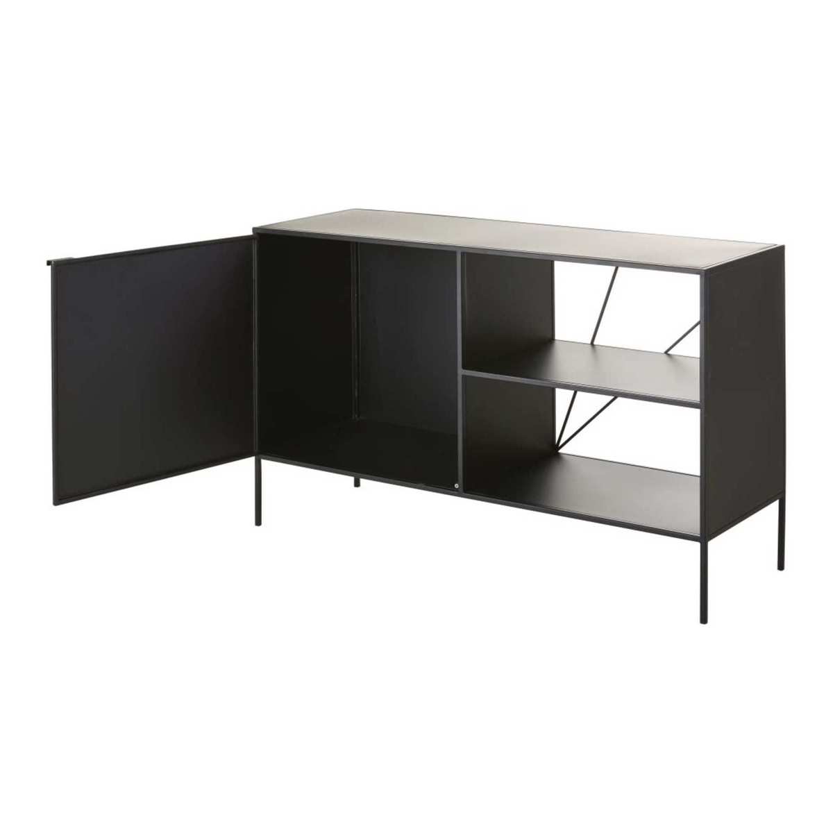 Black Metal 1-Door Sideboard Edwin – image 2