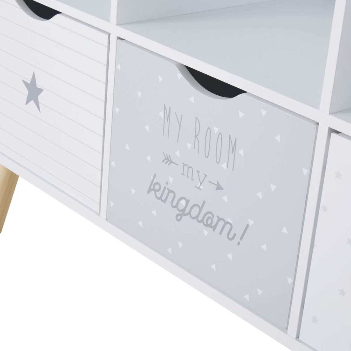 Grey and White Patterned 3-Drawer Storage Cabinet Dreams – image 4