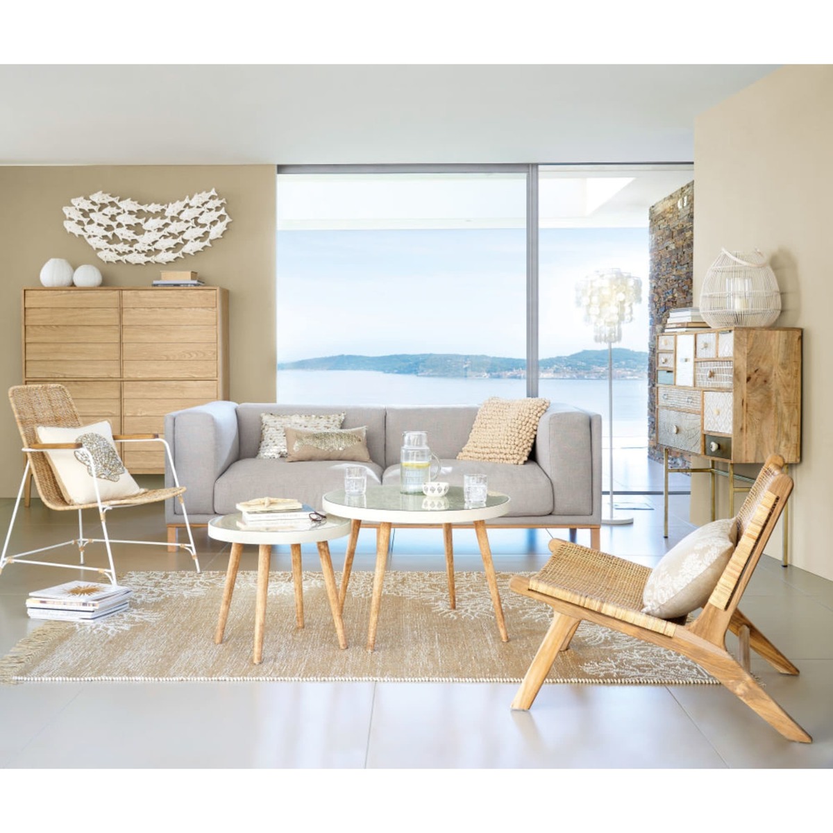 SAND - 4-Door Tall Sideboard with Solid Oak Legs – image 7